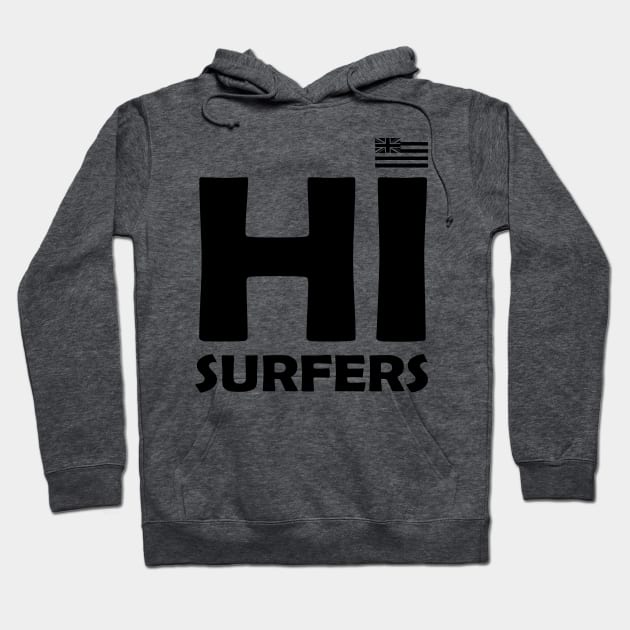 Hawaii Surfers (Black Print) Hoodie by dblvnk